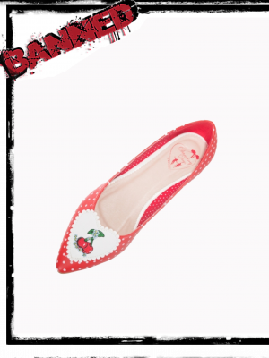 Banned Everly polka dot cherry shoes