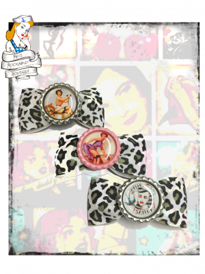 Pin up Leopard hair bow   (  3 options)