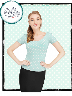Dolly & Dotty Gina polka cut out top size