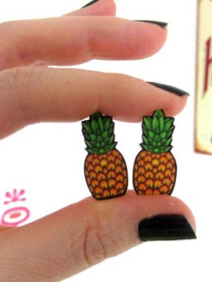 Pineapple Earrings - Hand Made by Dolly Cool Rockabilly 50s Tiki Tropical