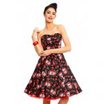 Dolly & Dotty Melissa Rockabilly Dress with Skulls And Roses – Black