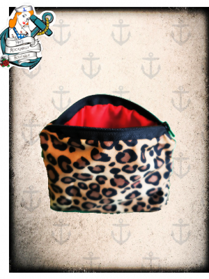 Fifis   leopard purse with red lining