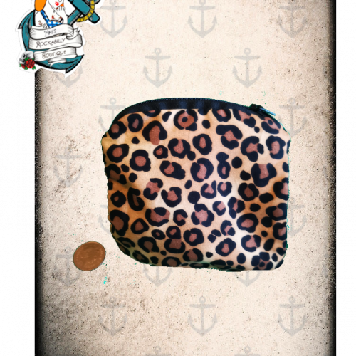 Fifis   leopard purse with red lining