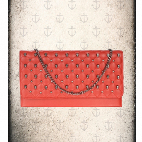 skull studded quilted bag ( 2 colours black & red)