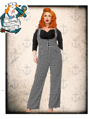curvy pinups houndstooth dungarees