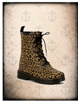 Rockabilly leopard print iconic lace up boots