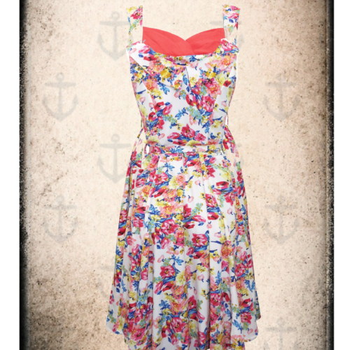 Tea length floral print dress ( 2 colours)