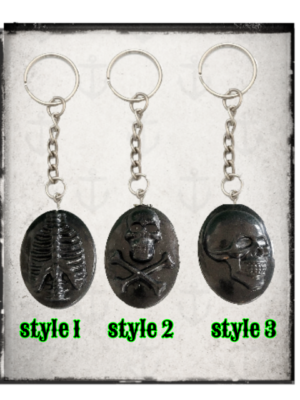 Fifi's black cameo keyrings different styles