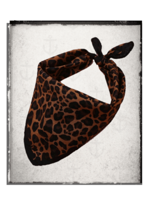 Rockabilly leopard print brown bandana