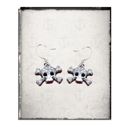 skull n crossbones diamante style earrings